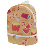 Fast Junk Food  Pizza Burger Cool Soda Pattern Zip Bottom Backpack