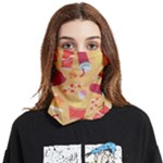 Fast Junk Food  Pizza Burger Cool Soda Pattern Face Covering Bandana (Two Sides)