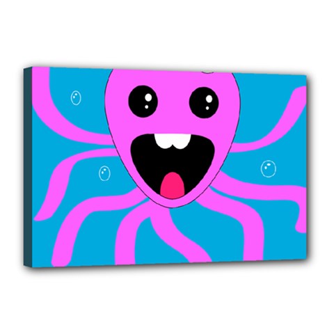 Bubble Octopus Copy Canvas 18  X 12  (stretched) by Dutashop
