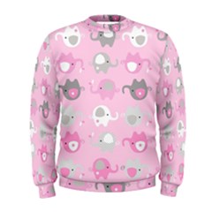 Animals Elephant Pink Cute Men s Sweatshirt