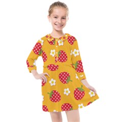 Strawberry Kids  Quarter Sleeve Shirt Dress by Dutashop