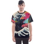 Retro Wave Kaiju Godzilla Japanese Pop Art Style Men s Sport Mesh T-Shirt