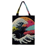 Retro Wave Kaiju Godzilla Japanese Pop Art Style Classic Tote Bag