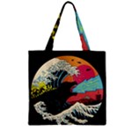 Retro Wave Kaiju Godzilla Japanese Pop Art Style Zipper Grocery Tote Bag