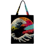 Retro Wave Kaiju Godzilla Japanese Pop Art Style Zipper Classic Tote Bag