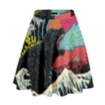 Retro Wave Kaiju Godzilla Japanese Pop Art Style High Waist Skirt