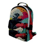 Retro Wave Kaiju Godzilla Japanese Pop Art Style Flap Pocket Backpack (Large)
