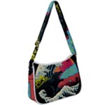 Retro Wave Kaiju Godzilla Japanese Pop Art Style Zip Up Shoulder Bag