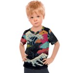 Retro Wave Kaiju Godzilla Japanese Pop Art Style Kids  Sports T-Shirt