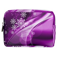 Purple Abstract Merry Christmas Xmas Pattern Make Up Pouch (medium) by Sarkoni
