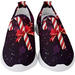 Christmas Lollipop Bowknot Celebrations Kids  Slip On Sneakers by Sarkoni
