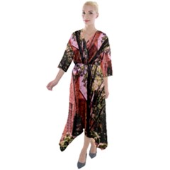 Hot Day In  Dallas-6 Quarter Sleeve Wrap Front Maxi Dress by bestdesignintheworld