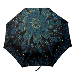 Castle Starry Night Van Gogh Parody Folding Umbrellas by Sarkoni