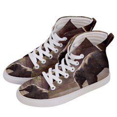 Baby Elephant Watering Hole Women s Hi-top Skate Sneakers by Sarkoni