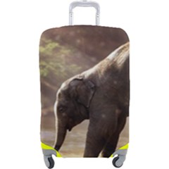 Baby Elephant Watering Hole Luggage Cover (large) by Sarkoni