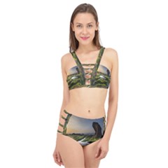 Coast Algae Sea Beach Shore Cage Up Bikini Set by Sarkoni