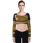 Vineyard Agriculture Farm Autumn Velvet Long Sleeve Crop Top