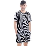 Animal Cute Pattern Art Zebra Men s Mesh T-Shirt and Shorts Set