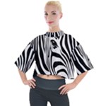 Animal Cute Pattern Art Zebra Mock Neck T-Shirt