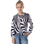Animal Cute Pattern Art Zebra Kids  Long Sleeve T-Shirt with Frill 