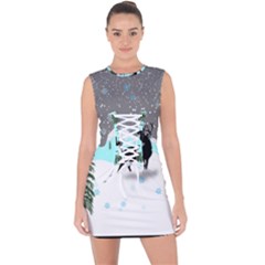 Rocky Mountain High Colorado Lace Up Front Bodycon Dress by Amaryn4rt