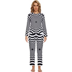 Spider Web Hypnotic Womens  Long Sleeve Lightweight Pajamas Set by Amaryn4rt