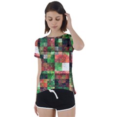 Paper Background Color Graphics Short Sleeve Open Back T-shirt by Amaryn4rt