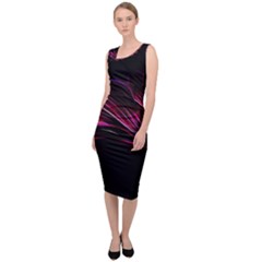 Purple Flower Pattern-design-abstract-background Sleeveless Pencil Dress by Amaryn4rt