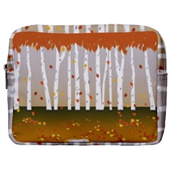 Birch Trees Fall Autumn Leaves Make Up Pouch (large) by Sarkoni
