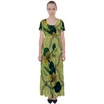 Flower Blossom High Waist Short Sleeve Maxi Dress