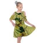 Flower Blossom Kids  Shoulder Cutout Chiffon Dress