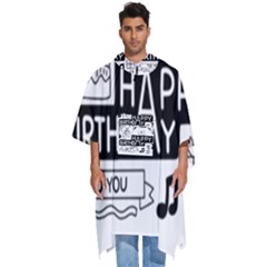 Happy Birthday Celebration Party Men s Hooded Rain Ponchos