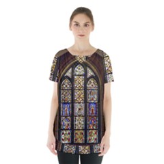 Stained Glass Window Old Antique Skirt Hem Sports Top by Sarkoni