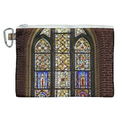 Stained Glass Window Old Antique Canvas Cosmetic Bag (xl) by Sarkoni