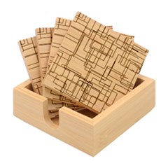 Structure Pattern Network Bamboo Coaster Set by Amaryn4rt