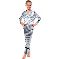 Spiral Eddy Route Symbol Bent Kids  Satin Long Sleeve Pajamas Set by Amaryn4rt