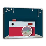 Camera Vector Illustration Canvas 16  x 12  (Stretched)