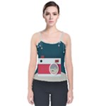 Camera Vector Illustration Velvet Spaghetti Strap Top