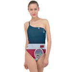 Camera Vector Illustration Classic One Shoulder Swimsuit