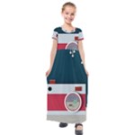 Camera Vector Illustration Kids  Short Sleeve Maxi Dress