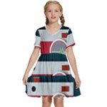 Camera Vector Illustration Kids  Short Sleeve Tiered Mini Dress
