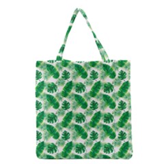 Tropical Leaf Pattern Grocery Tote Bag