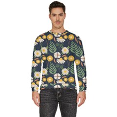 Flower Grey Pattern Floral Men s Fleece Sweatshirt by Dutashop