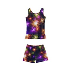 Star Colorful Christmas Abstract Kids  Boyleg Swimsuit