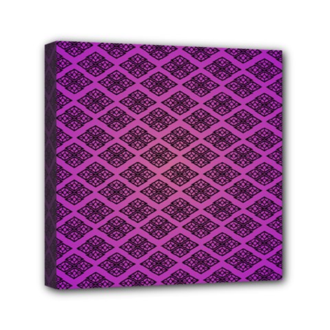 Pattern Texture Geometric Patterns Purple Mini Canvas 6  X 6  (stretched)
