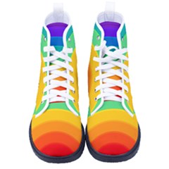 Rainbow Background Colorful Men s High-top Canvas Sneakers by Bajindul