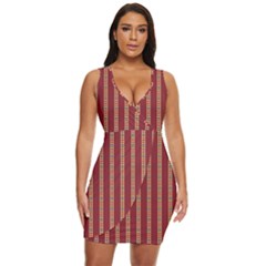 Pattern Background Red Stripes Draped Bodycon Dress by Amaryn4rt