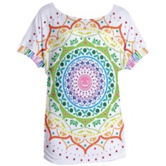 Mandala Pattern Rainbow Pride Women s Oversized T-shirt