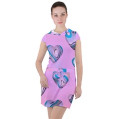 Hearts Pattern Love Background Drawstring Hooded Dress by Ravend