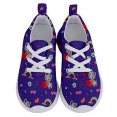Rabbit Hearts Texture Seamless Pattern Running Shoes by Ravend